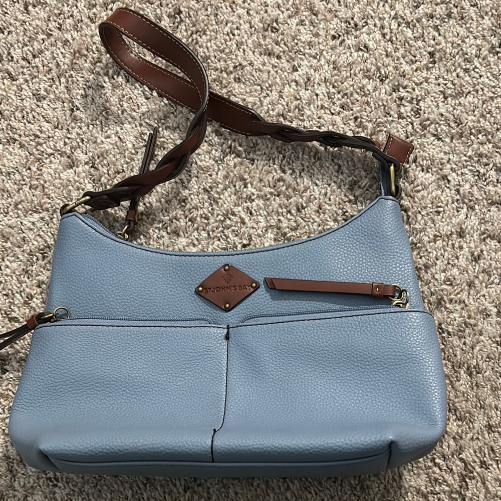 St. John’s Bay Blue Leather Shoulder Bag